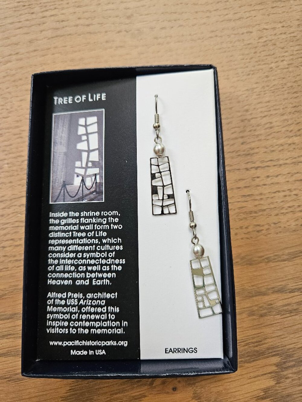 Pearl Harbor Tree of Life Earrings NWT USS Arizona